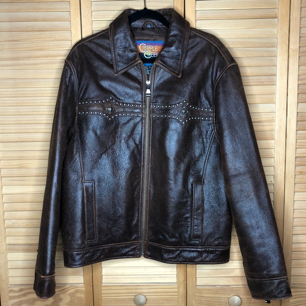 Cripple Creek S Brown Leather Jacket